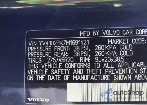 2021 Volvo Xc90 T5 Momentum 7 Passenger z USA, uszkodzony, nr VIN YV4102PK7M1691421
